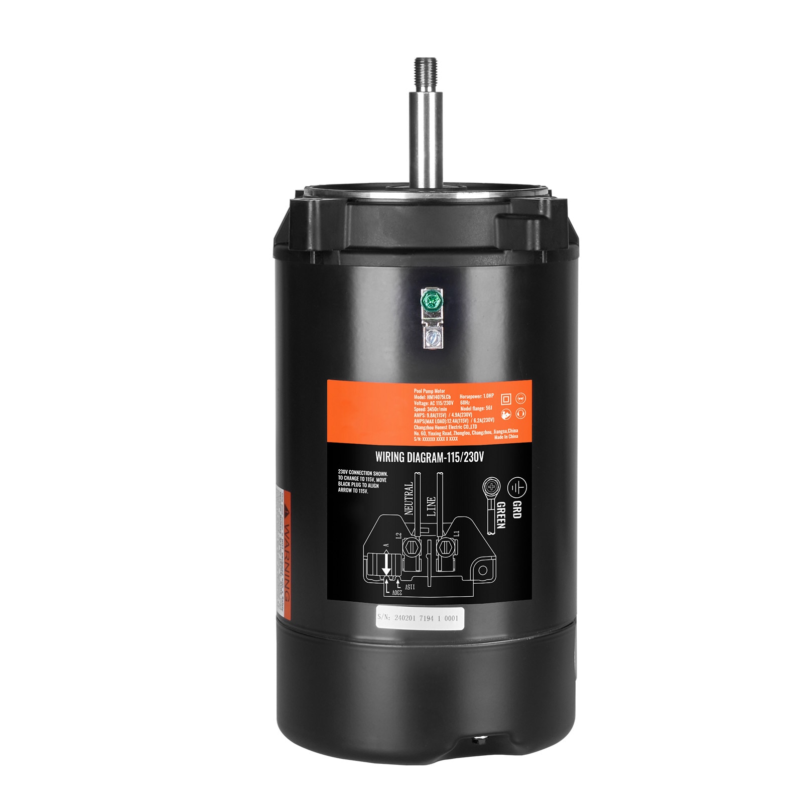 Swimming Pool Pump Motor 1 Hp Round Flange Replacement Motor_voghion.com